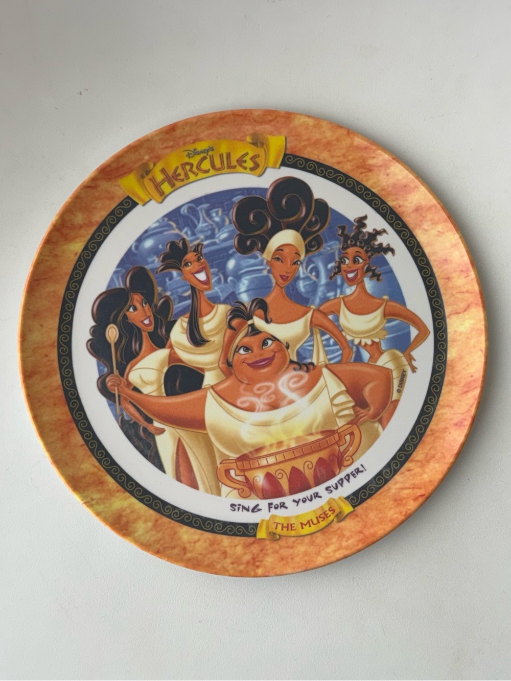 Vintage Disney Hercules The Muses "Sing for Your Supper" Melamine Dinner Plate